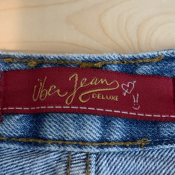 Blue Denim Shorts with Floral Embroidery - Picture 2 of 11